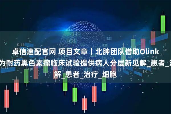 卓信速配官网 项目文章｜北肿团队借助Olink蛋白组学为耐药黑色素瘤临床试验提供病人分层新见解_患者_治疗_细胞